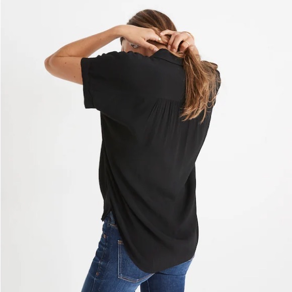Madewell Central Drapey Shirt in Black - Picture 2 of 5